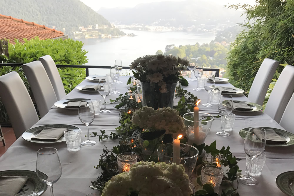 Allestimento per eventi sulla terrazza